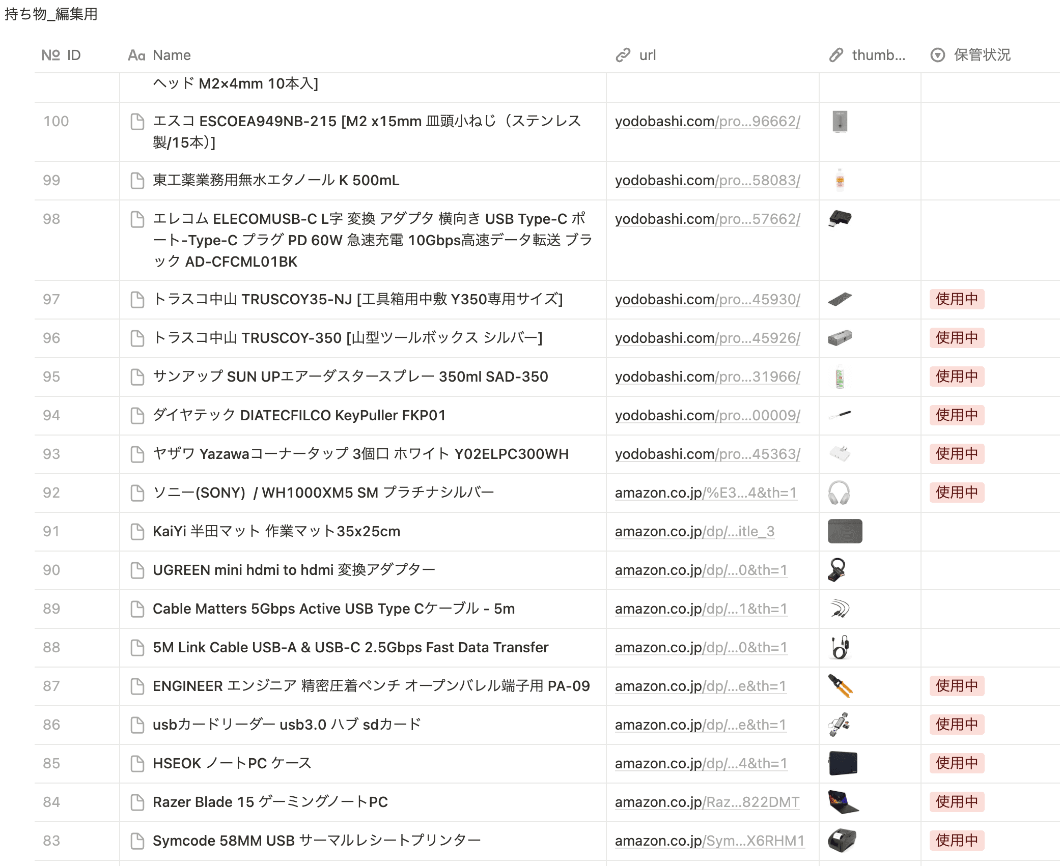買ったものをNotionにまとめる